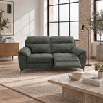 Nicoletti Vivaldi 2 Seater Recliner Sofa On Legs - 2 Seater Double Power Recliner on Legs NA/NE - Power Recliner with USB-C — Gaston 758 Verde, gallery image 1