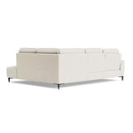 Loma Large Corner Sofa - Combination 2 Right Terminal with 2.5 Left Power 2 Pieces Fabric - Right Hand Facing - Power Recliner with USB — FAB-NTS - 01 CREAM, gallery image 2