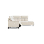 Loma Large Corner Sofa - Combination 2 Right Terminal with 2.5 Left Power 2 Pieces Fabric - Right Hand Facing - Power Recliner with USB — FAB-NTS - 01 CREAM, gallery image 1