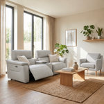 Rialto Media 3 Seater Sofa - Media 3 Seater Sofa Cat20S - Power Recliner with USB — NWS-516E LIGHT GREY, gallery image 1