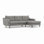 Phoebe Large Chaise Sofa - Large Chaise Sofa RHF Standard Back Grade A - Right Hand Facing — Capital Light Grey / American Walnut, gallery image 1