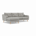Phoebe Large Chaise Sofa - Large Chaise Sofa LHF Standard Back Grade A - Left Hand Facing — Capital Light Grey / Natural, gallery image 1