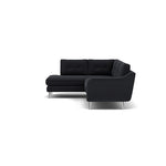 Phoebe Corner Sofa - Corner Group LHF Grade B - Left Hand Facing — Plush Velvet Charcoal / Chrome, gallery image 1