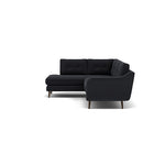 Phoebe Corner Sofa - Corner Group LHF Grade B - Left Hand Facing — Plush Velvet Charcoal / American Walnut, gallery image 1