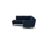 Phoebe Corner Sofa - Corner Group LHF Grade B - Left Hand Facing — Plush Velvet Indigo / Weathered Oak, gallery image 1