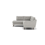 Phoebe Corner Sofa - Corner Group LHF Grade B - Left Hand Facing — Plush Velvet Silver / American Walnut, gallery image 1