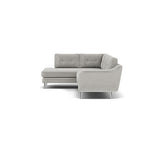 Phoebe Corner Sofa - Corner Group LHF Grade B - Left Hand Facing — Plush Velvet Silver / Chrome, gallery image 1