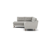 Phoebe Corner Sofa - Corner Group LHF Grade B - Left Hand Facing — Plush Velvet Silver / Weathered Oak, gallery image 1