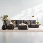 Comet Corner Sofa - Combination 1 - Corner Sofa Group With Footstool Fabric — SFA-PEY-04 DARK CHOCOLATE, gallery image 1