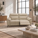 Nicoletti Vivaldi 2 Seater Recliner Sofa On Legs - 2 Seater Double Power Recliner on Legs CB Torello - Power Recliner with USB-C — Torello PS 312 Taupe, gallery image 1