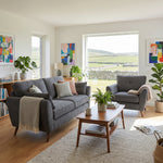 Zara 3 Seater Sofa - 3 Seater Sofa — Kensington Graphite / Light Feet, gallery image 1