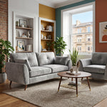 Zara 3 Seater Sofa - 3 Seater Sofa — Plush Silver / Light Feet, gallery image 1