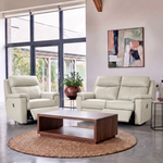 G Plan Ellis Small Recliner Sofa - Small Sofa Man Rec DBL Grade L - Manual Recliner — L840 Cambridge Chalk, gallery image 1