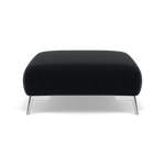 Chilton Footstool - Designer Stool Fabric — Chrome Feet / Kobe Charcoal, gallery image 2