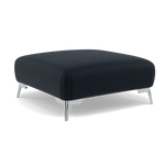 Chilton Footstool - Designer Stool Fabric — Chrome Feet / Kobe Ink, gallery image 1