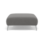 Chilton Footstool - Designer Stool Fabric — Chrome Feet / Kobe Lead, gallery image 2
