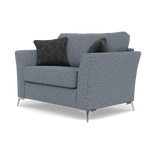 Chilton Loveseat - Cuddler Sofa Fabric — Chrome Feet / Barley Marine, gallery image 3