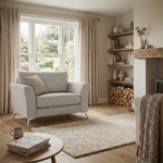 Chilton Armchair - Chair Fabric — Chrome Feet / Barley Clay, gallery image 4