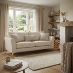 Chilton 3 Seater Sofa - 3 Seater Sofa Fabric — Chrome Feet / Barley Linen, gallery image 4