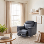 Nicoletti Carmen Recliner Armchair - Power Recliner Chair CB - Power Recliner with USB — Feet: Shiny Metal / Torello PS Blu -S 81, gallery image 3
