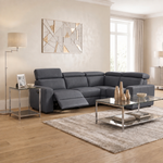 Nicoletti Rossini Corner Sofa - Corner Group with Power Recliner & Headrest CB - Right Hand Facing - Power with Power Headrest & USB — Torello PS Blu -S 81, gallery image 1