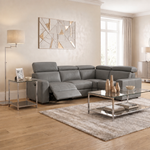 Nicoletti Rossini Corner Sofa - Corner Group with Power Recliner & Headrest CB - Right Hand Facing - Power with Power Headrest & USB — Torello PS Grigio Scuro 327, gallery image 1