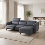 Nicoletti Verdi Chaise Sofa with Power Recliner & Lumbar Support - Chaise Sofa with Power Recl & Lumbar Support CB Torello - Power with Power Lumbar & USB — Torello PS Blu -S 81, gallery image 1