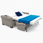 Nicoletti Carlotta 3 Seater Sofa Bed with Curved Arms - 2.5 Sofabed with Arms Rondo CB — Torello Iron 364, gallery image 1