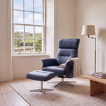 Nicoletti Love Recliner Armchair & Footstool - Manual Chair & Stool CB — Macao Blu-S 81, gallery image 3