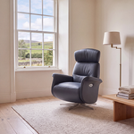 Nicoletti Happiness Recliner Armchair - Power Chair with Metal Base CB — Macao Blu-S 81, gallery image 3