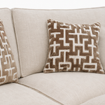 Hope Corner Sofa with Footstool - Corner Group with Stool Chaise Right Grade B - Right Hand Facing — Standard Back / Lassie Linen/Wisp Gold/Larry Latte / Dark Brown Feet, gallery image 5