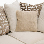 Hope Corner Sofa with Footstool - Corner Group with Stool Chaise Right Grade B - Right Hand Facing — Pillow Back / Lassie Linen/Wisp Gold/Larry Latte / Dark Brown Feet, gallery image 4