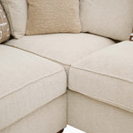 Hope Corner Sofa with Footstool - Corner Group with Stool Chaise Right Grade B - Right Hand Facing — Pillow Back / Lassie Linen/Wisp Gold/Larry Latte / Dark Brown Feet, gallery image 5