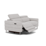 Hoy 3 Seater Recliner Sofa - 3 Str W/ 2 Power Recliner W/ 2 Manual Headrest Fabric - Power with Manual Headrest — KB-1280-UK Darwin Silver, gallery image 1