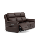 Juno 3 Seater Recliner Sofa - 3 Seater Sofa 2 Power Recliners Lumbar Support Cat 60 - Power with Power Lumbar & USB — Cat-60/08 Montana Chocolate, gallery image 1