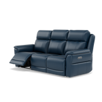 Juno 3 Seater Recliner Sofa - 3 Seater Sofa 2 Power Recliners Lumbar Support Cat 60 - Power with Power Lumbar & USB — Cat-60/17 Montana Ocean, gallery image 3