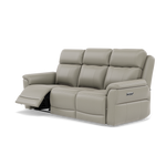 Juno 3 Seater Recliner Sofa - 3 Seater Sofa 2 Power Recliners Lumbar Support Cat 60 - Power with Power Lumbar & USB — Cat-60/28 Montana New Grey, gallery image 3