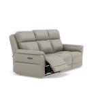Juno 3 Seater Recliner Sofa - 3 Seater Sofa 2 Power Recliners Lumbar Support Cat 60 - Power with Power Lumbar & USB — Cat-60/28 Montana New Grey, gallery image 1