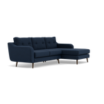 Phoebe Large Chaise Sofa - Large Chaise Sofa RHF Standard Back Grade B - Right Hand Facing — Plush Velvet Indigo / American Walnut, gallery image 1