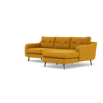 Phoebe Large Chaise Sofa - Large Chaise Sofa RHF Standard Back Grade B - Right Hand Facing — Plush Velvet Turmeric / Weathered Oak, gallery image 3