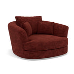 Thalia Swivel Armchair - Cuddler Swivel Chair Grade C — Zelda Burgundy, gallery image 1
