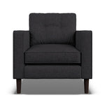 Orla Kiely Ebben Armchair - Armchair Premium Plain Sterling Home 8 Clara Indigo / Toucan Weathered Oak Feet