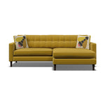 Orla Kiely Ebben Chaise Sofa - Chaise Sofa RHF Premium Plain - Right Hand Facing Sterling Home 8 Clara Sunflower / Busy Bee Weathered Oak Feet