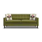 Orla Kiely Ebben Large Sofa - Large Sofa Premium Plain Sterling Home 1 Clara Seagrass / Deco Fllower Weathered Oak Feet