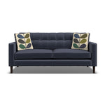Orla Kiely Ebben Medium Sofa - Medium Sofa Premium Plain Sterling Home 4 Clara Navy / Multi Stem Rockpool Weathered Oak Feet