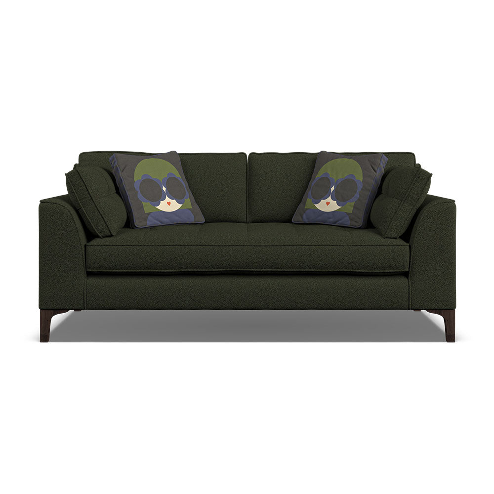 Orla Kiely Arklow Medium Sofa - Medium Sofa Premium Plain Sterling Home 2 Clarin Moss / Lola Weathered Oak Feet