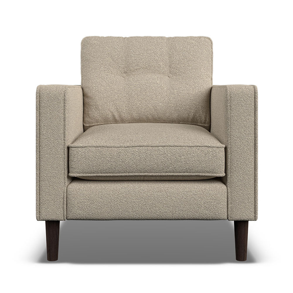 Orla Kiely Ebben Armchair - Armchair Premium Plain Sterling Home 4 Clara Clay / Deco Flower Weathered Oak Feet