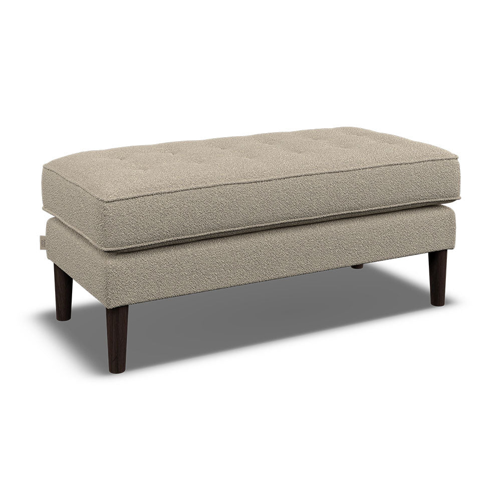 Orla Kiely Ebben Footstool - Footstool Premium Plain Sterling Home 8 Clara Clay / Deco Flower Weathered Oak Feet