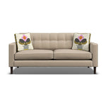 Orla Kiely Ebben Medium Sofa - Medium Sofa Premium Plain Sterling Home 5 Clara Natural / Deco Flower Weathered Oak Feet