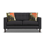 Orla Kiely Ebben Small Sofa - Small Sofa Premium Plain Sterling Home 4 Clara Indigo / Toucan Weathered Oak Feet